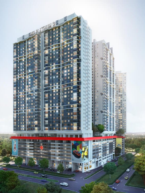 Residensi MH Platinum 2 — three blocks over a retail podium at Setapak